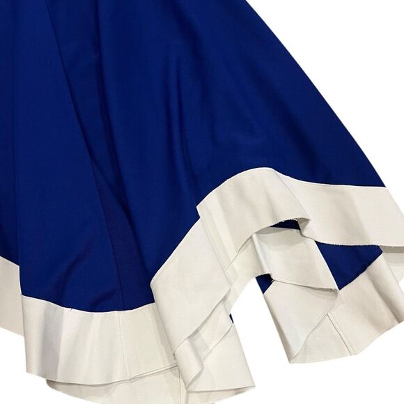 Esteban Cortazar Blue Flamenco Flare Midi Dress 4 - Picture 3 of 5